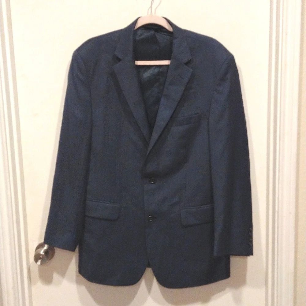 Jos. A. Bank Classic Men's Blue Wool Blend Blazer Suit Coat Size 42L Slim Fit